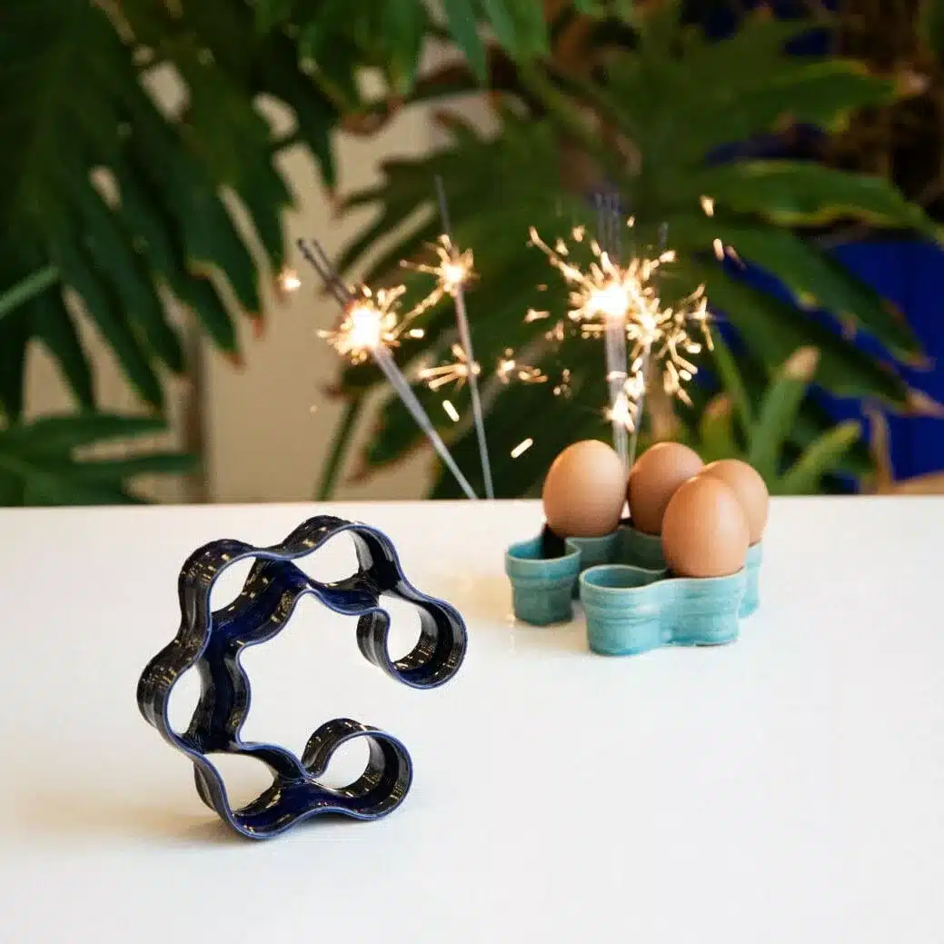 Coquetier Avgo en céramique imprimée en 3D à Bruxelles