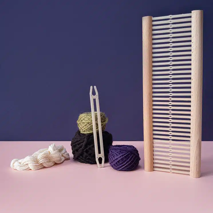 Penelope 3D printed weaving kit Brussels Studio Minimetre x BlackWool purple wool